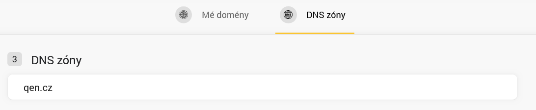 DNS zóny v administraci