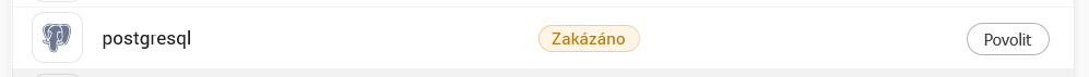 Povolení PostgreSQL z administrace