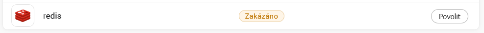 Povolení Redis z administrace